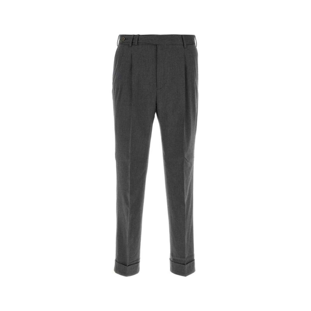 Pt Torino Men Dark Grey Cotton Blend Pant